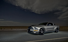 mustang, clouds, Ford, night, sky