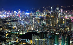 cities, evening, China, city, Asian