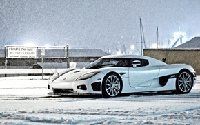 cars, winter, white