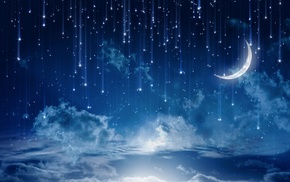 moon, nature, stars, night