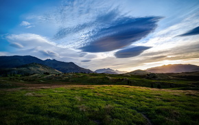 nature, mountain, field, landscape