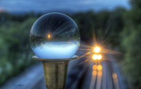 reflection, highlights, train, ball