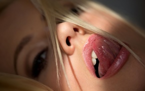 tongues, blonde, girl, innuendo, face, lips