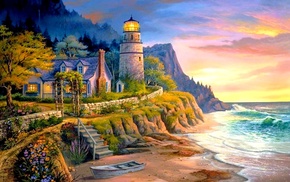 stunner, lighthouse, sea, landscape