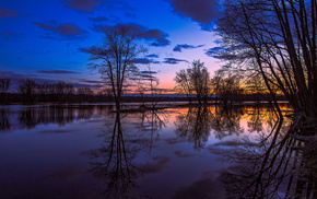 Canada, nature, reflection, evening, lake