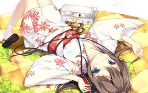 headphones, kimono, anime girls