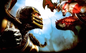 God of War, Kratos, Scorpion character, Mortal Kombat