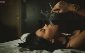 Aleksandr Mavrin, smoke, girl