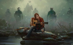 girl, guitar, artwork, The Last of Us