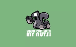 nuts, minimalism, squirrel
