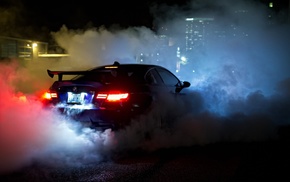 BMW E92 M3, BMW, Burnout, night, car