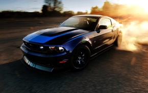 blue, car, Ford Mustang