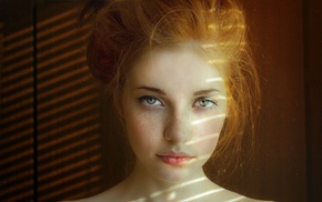 girl, natural lighting, face, Aleksandra V., portrait, green eyes