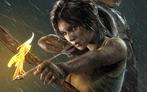 girl, game, fire, Tomb Raider, Lara Croft