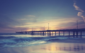 sea, sunset