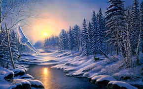 winter, stunner, landscape