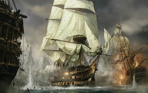 sea, old ship