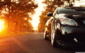 sunset, Lexus, car