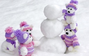 snowman, winter, toys, stunner
