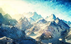 mountain, snow