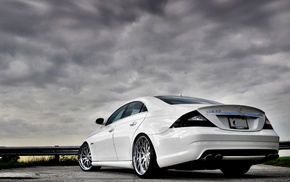 tuning, amg, cars, white, road