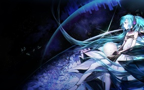 blue hair, Hatsune Miku, anime, Vocaloid
