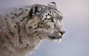 painting, animals, predator, art, background