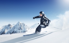 sports, mountain, snow, speed