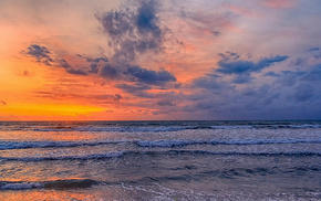 nature, sunset, sea