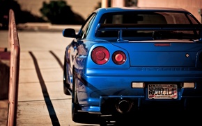 blue, Nissan, cars