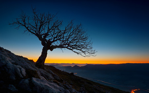 nature, lights, sunset