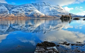 nature, lake, mountain, reflection, landscape