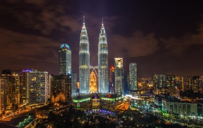 Malaysia, Kuala Lumpur, Petronas Towers, cityscape
