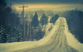 road, snow, winter