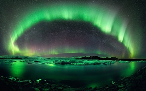 snow, Iceland, nature, night