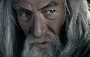 face, Gandalf, artwork, The Lord of the Rings