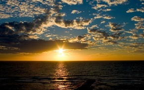 sunset, summer, sky, sea