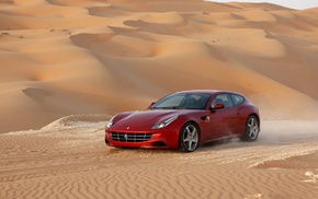 Ferrari, cars, red, sky, desert