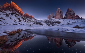 rock, landscape, snow