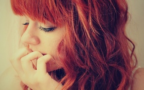redhead, face, girl
