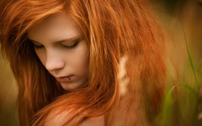redhead, piercing, girl outdoors