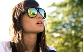 brunette, girl, face