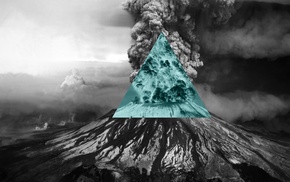nature, inverted, volcano, polyscape, Illuminati
