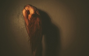 redhead, girl, long hair