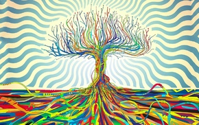 trees, Matei Apostolescu, abstract, colorful