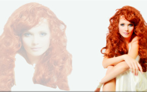 redhead, girl, blue eyes