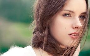 brunette, girl, face
