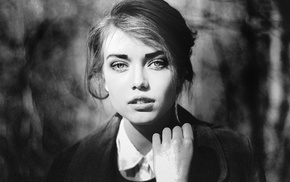face, monochrome, girl