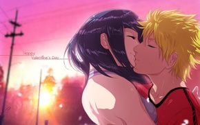 Naruto Shippuuden, kissing, Hyuuga Hinata, anime girls, Uzumaki Naruto, anime
