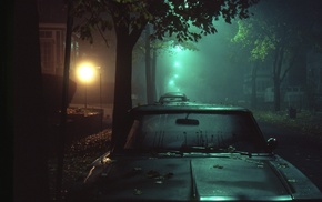 car, night, street, street light